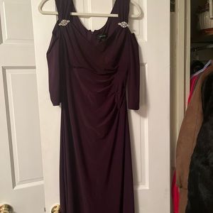Purple Cold Shoulder Gown